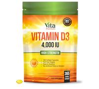 Vitamin D 4,000 IU Softgels, Maximum Strength Vitamin D3 Supplement, 365 Easy to Swallow Softgels - Full Year Supply