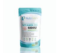 Vitamin D 4000IU | 6 Months Supply | 180 Easy-Swallow Vitamin D3 Tablets | Vegetarian | High Strength | Immune & Bone Support Supplement | General Health & Wellbeing | 100µg