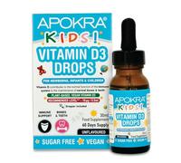 Vitamin D Drops Baby & Kids - Vegan - 60 Days Supply - 30mL - Preservative Free and Sugar Free Kids Vitamins - VIT D 400IU in MCT Oil - 10 micrograms per 0.5mL | APOKRA