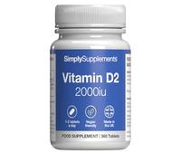 Vitamin D2 2000 IU | Supports Healthy Bones, Muscles & Immune Function | 360 Tablets (12-Month Supply) | Manufactured in The UK to GMP Standards | Suitable for Vegetarians