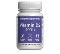 Vitamin D2 Tablets 400iu | 360 Tablets = 6 Months' Supply | Supports Healthy Bones, Teeth, Muscles & Immune System | Vegetarian & Vegan Ergocalciferol | Manufactured in The UK