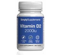 Vitamin D3 2000 IU | Supports Healthy Bones, Muscles & Immune Function | 360 Tablets (12-Month Supply) | Manufactured in The UK to GMP Standards | Suitable for Vegetarians