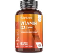 Vitamin D3 2000 IU - 400 Tablets (Over A Year Supply) Natural Vitamin D Tablets, Vitamin D Contributes to Normal Immune System & Blood Calcium Levels (EFSA), Vegetarian - Easy to Take Micro Tablets