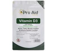 Vitamin D3 2000IU Premium Tablets |120 Pack | by ProAid | Easy to Swallow | One a Day | Letterbox Friendly | Made in UK