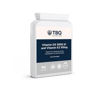 Vitamin D3 3000IU + K2 MK-7 100µg - 90 Vegetarian Capsules | High Strength | Supports Bones, Teeth, Muscles & Immunity | UK-Made