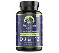 Vitamin D3 4000 IU and Vitamin K2 200µg MK7 - Vitamin D3 K2 High Strength Supplement - 120 Capsules 4 Month Supply Cholecalciferol - K2 Menaquinone-7 - Made in The UK