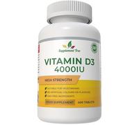 Vitamin D3 4000 IU High Strength | 400 Vegetarian Tablets | Vitamin D 4000iu Cholecalciferol Supplement | Supports Immune System, Bones & Muscle Function | Made in UK