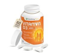 Vitamin D3 4000 IU High Strength | Immune Support, Strong Bones, Teeth & Muscles | Vegetarian Vitamin D Supplements | UK Made VIT D3 Capsules