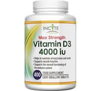 Vitamin D3 4000iu 400 Premium Micro Tablets - Easy-Swallow 6mm - UK Made, Non-GMO, 12-Month Supply