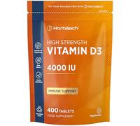 Vitamin D3 4000IU | 400 Tablets | High Strength VIT D as Cholecalciferol | Easy to Swallow Tablets for Adults | Suitable for Vegetarians | by Horbaach
