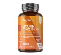 WeightWorld Vitamin D3 4000IU & K2 125μg (MK7) | 365 VIT D Tablets | 1 Year Supply | Easy to Swallow VIT D (6mm in Size) | 1 per Day | Cholecalciferol Form | Vitamin D3 K2 Supplements