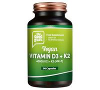 Vitamin D3 4000IU & K2 MK7 Supplement - 90 Vegan Capsules - High Strength, Bone, Teeth, Heart & Immune Support, Non-GMO, Gluten-Free, Vegan, Gluten-Free, No Sugar, GMO-Free