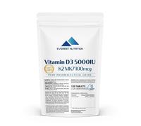 VITAMIN D3 5000IU + K2 MK7 100mcg Tablets Joints Bones Immune System Health