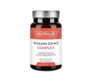Vitamin D3 and K2 10,000 IU - D3 K2 MK7 with Vitamin C and Extra Virgin Olive Oil - 60 Softgels Vitamin D Complex Nutralie