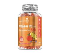 Vitamin D3 for Kids - 120 Tasty Gummies - 1000IU Supplement for Healthy Bones & Teeth