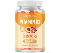 Vitamin D3 Gummies for Adults | 2000 IU (50mcg) Per Serving | Bone Health, Immunity, & Mood Support | Peach, Mixed Berry & Strawberry Flavoured | Vegetarian, Gluten-Free & Non-GMO | 90 Gummies