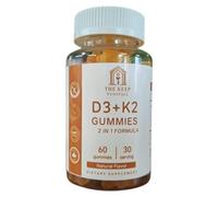 Vitamin D3 + K2 Gummies - 2-in-1 Formula for Bone, Heart & Immune Support - Vegan, Sugar-Free, Gluten-Free - 60 Gummies - Natural