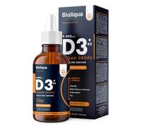 Vitamin D3 + K2 Liquid Drops - Vegan - High Strength 2000iu D3 + 25mcg K2-2 Month Supply - 120 Servings - 9,000mcg per 60ml Bottle - Sublingual Fast Absorption - Made in UK by Balance (1x Pack)