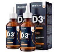 Vitamin D3 + K2 Liquid Drops - Vegan - High Strength 2000iu D3 + 25mcg K2-2 Month Supply - 120 Servings - 9,000mcg 60ml Dropper Bottle - Sublingual Fast Absorption - Made in UK by Balance (2X Pack)