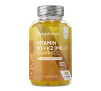 Vitamin D3+K2 (MK-7) Gummies | 90 Gummies | WeightWorld UK