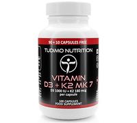 ★ Vitamin D3 K2 MK7 ★ Capsules ★ 1000 IU / 180 mcg - 100 pcs (3+ Month Supply) of Rapidly Disintegrating Capsules with Premium Quality VIT K2 as Menaquinone and VIT D3 as Cholecalciferol Powder