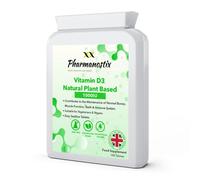 Vitamin D3 Natural Plant Based 25µg (1000 IU) Easy Swallow 180 Tablets, Vegan Cholecalciferol from Plant-Based Algae, 6 Month Supply - VIT D3 High Strength Immune Support, UK Manufactured