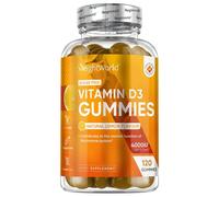 Vitamin D3 - Sugar Free Gummies - 4000IU 120 Natural Lemon Flavour Gummies - 4 Month Supply - Hight Strength Vitamin D for Bones