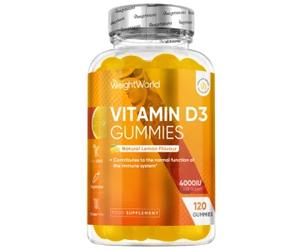 Vitamin D3 - Sugar Free Gummies - 4000IU 120 Natural Lemon Flavour Gummies - 4 Month Supply - Hight Strength Vitamin D for Bones