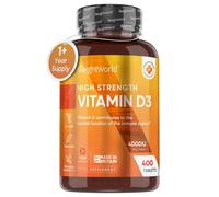 Vitamin D3 4000 IU-400 High Strength Vitaman D Tablets, One for a Day supplement
