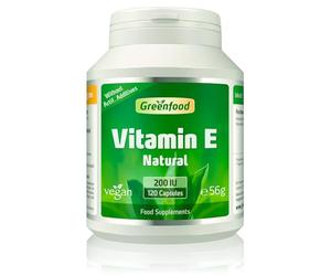 Vitamin E, 200 IU, Vegan, 120 Capsules - Protects Against Free radicals. Without Artificial additives. Without Genetic Engineering. Vegan.