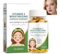 Vitamin E Facial Capsule Essence for Deep Moisturizing & Anti-Aging - 60 Pearls of Squalane & Jojoba Oil Serum - Brightening & Smoothing Face Skin Care for Dry/Sensitive Skin (1pcs)