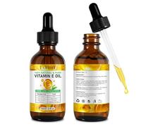 Vitamin E Oil 75,000 IU 2 Fl Oz - 100% Organic Pure Vitamin E Oil for Skin, Face & Hair - Natural Moisturizing Oil, Suitable for Scars & Stretch Marks & Wrinkles - Non-GMO, Fast Absorbing - 2Pcs