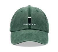 Vitamin G Baseball Cap Vintage Washed Unisex Dad Hat Adjustable Bottle Green