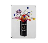Vitamin G - Guinness Inspired Can With Wildflowers Retro Poster Metal Tin Sign Chic Art Retro Iron Painting Bar People Cave Cafe Family Garage Poster Wall Decoration 12x16inch(30x40cm)