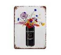 Vitamin G - Guinness Inspired Can With Wildflowers Retro Poster Metal Tin Sign Chic Art Retro Iron Painting Bar People Cave Cafe Family Garage Poster Wall Decoration 12x16inch(30x40cm)