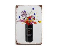 Vitamin G - Guinness Inspired Can With Wildflowers Tin Sign Vintage Metal Pub Club Cafe Bar Home Wall Art Decoration Poster Retro 8x12inch(20x30cm)