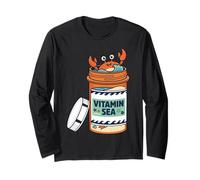 Vitamin Happy Crab Ocean Beach Sea Design Long Sleeve T-Shirt