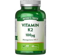Vitamin K2 MK-7 100ug | High Strength Menaquinone MK-7 | 1-A-Day | 60 Vegan Tablets | Nature's Truth
