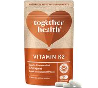 Vitamin K2 - Together Health - Vitamin K2 from Fermented Chickpeas - Highly Biologically Active MK7 Form - Vegan Friendly - Made in The UK - 30 Vegecaps