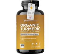 Vitamin Planet Organic Turmeric with Ginger & Black Pepper | 2500mg 50:1 Extract | 95% Curcumin | 365 Vegan Tablets | 1 Year Supply | Easy to Swallow | Non-GMO | GMP Manufactured