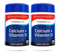 Vitamin Store Calcium + Vitamin D Food Supplement, 180 Tablets per Tub, Pack of 2 Tubs, 6 Months Supply
