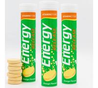 Vitamin Store Energy Release Effervescent Tablets - 3 Packs, 20 Orange Flavoured Fizzy Dissolvable Energy Supplement - Vitamins C,B1,B2,B12, Magnesium & Zinc - 2 Month Supply 60 Effervescent Tablets