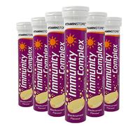 Vitamin Store Immunity Complex Effervescent Tablets, Blackcurrant Flavoured, Suitable for Vegetarians, 6 Packs of 20