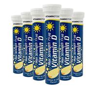 Vitamin Store Vitamin D Effervescent Tablets, Max Strength 75ug, Lemon & Lime Flavoured, Suitable for Vegetarians, 6 Packs of 20 Tablets