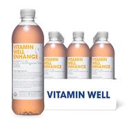 Vitamin Well Orange Flavouredwater- Rich in Vitamin C, Vitamin B6, Pantothenic Acid, Low Calorie - 12 x 500ml (ENHANCE)