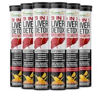 Vitaminnica 9-in-1 Liver Detox - 120 Effervescent Tablets - Orange Flavour | Advanced Liver Cleanse & Support Formula with Silymarin, Dandelion, Turmeric & More | Promotes Detox, Digestion & Energy