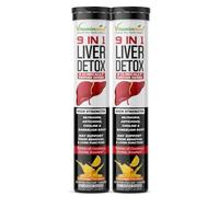 Vitaminnica 9-in-1 Liver Detox 40 Effervescent Tablets Orange Flavour | Advanced Liver Cleanse & Support Formula with Silymarin, Dandelion Root, Choline & Turmeric