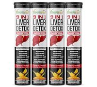 Vitaminnica 9-in-1 Liver Detox - 80 Effervescent Tablets - Orange Flavour | Advanced Liver Cleanse & Support Formula with Silymarin, Dandelion, Turmeric & More | Promotes Detox, Digestion & Energy