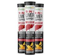 Vitaminnica 9-in-1 Liver Support- 60 Effervescent Tablets - Orange Flavour | Advanced Formula with Silymarin, Dandelion Root, Artichoke | Daily Wellness Formula
