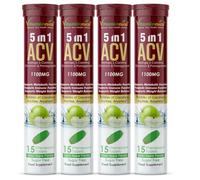 Vitaminnica ACV 5in1 Moringa Effervescent Tablets- 1100mg | Green Apple Flavor | Natural Energy & Immunity Booster with Antioxidants to Control Cravings -15 Tablets (4)